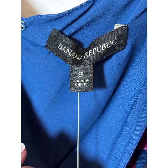 New Banana Republic Fit & Flare Floral Linen Blend Dress Pockets Boho romantic - Picture 6 of 11